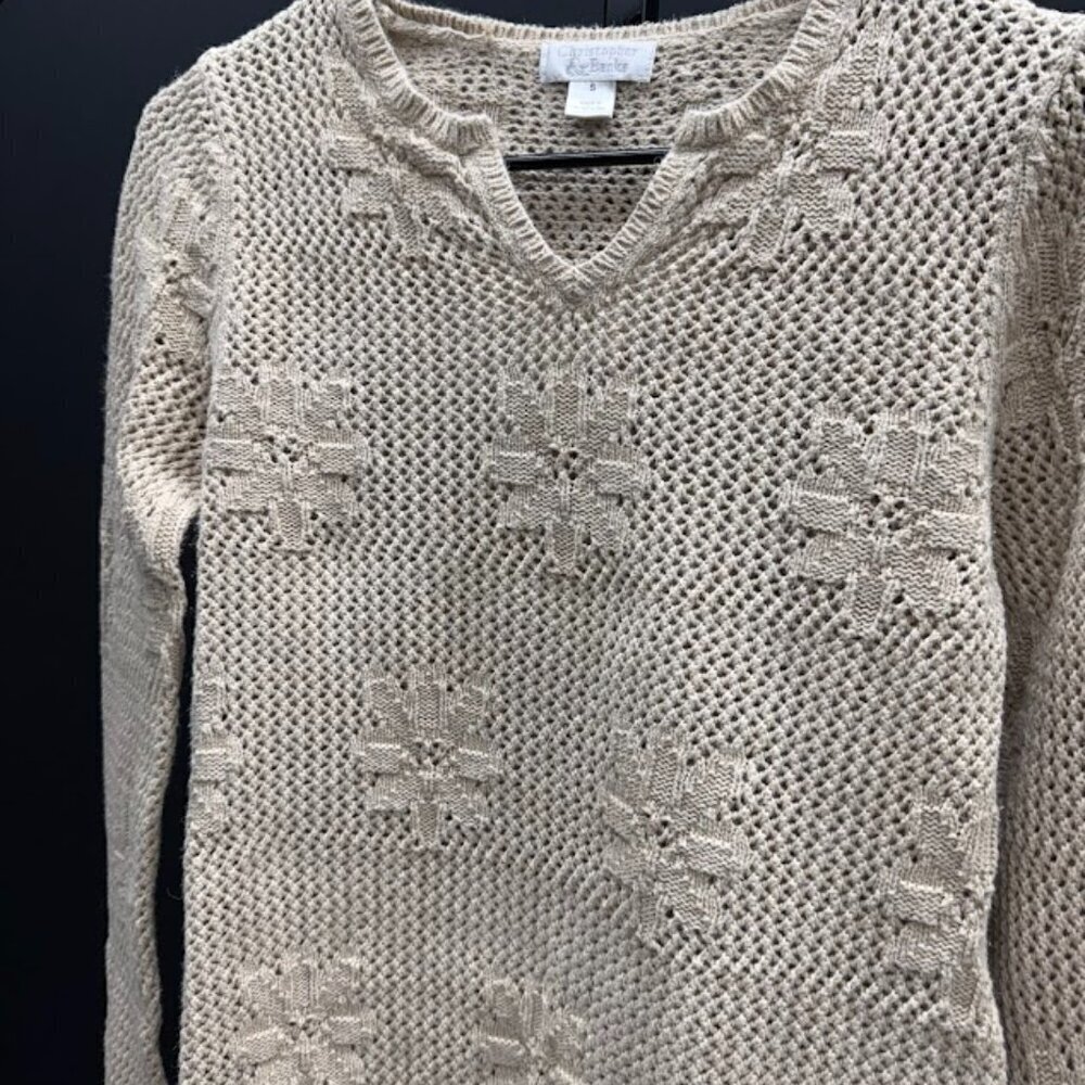 Vintage Christopher & Banks Crochet Floral Sweater
